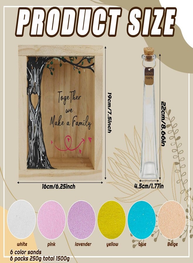 DANHMAO Wedding Unity Sand Ceremony Kit Sand Ceremony Kit for Weddingwith Wood Box 6 Vase 6 Unity for Weddings Bridal Party - Image 2